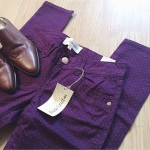 NWT Skinny-Fit Polka-Dot Printed Denim